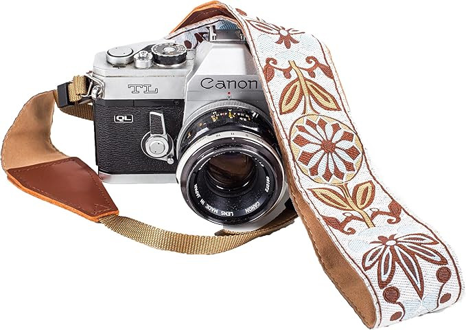 White Woven Vintage Camera Strap for All DSLR Camera. Embroidered Elegant Universal Neck & Shoulder  | Amazon (US)