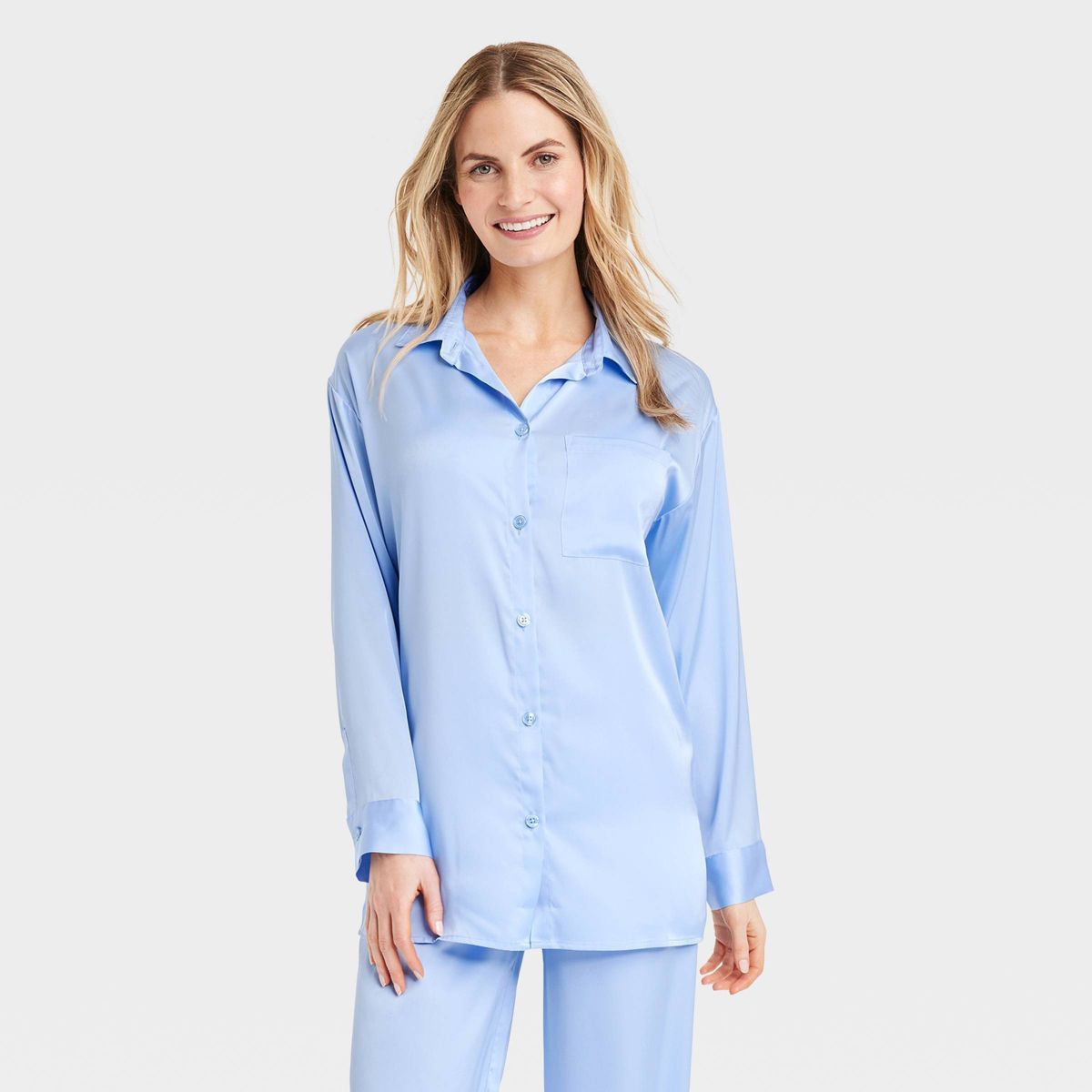 Women's Satin Long Sleeve Button-Down Shirt - Stars Above™ | Target