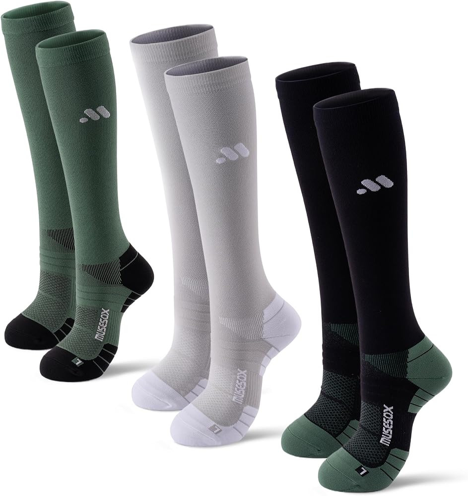 Compression Socks for Women and Men,Knee High 15-20mmHg Graduated Circulation(3 Pairs) for Nurses... | Amazon (US)