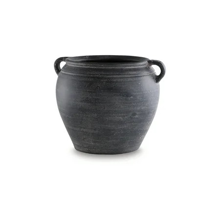Signature Design by Ashley Meadie 9.5" Vase, Distressed Black Terra Cotta | Walmart (US)