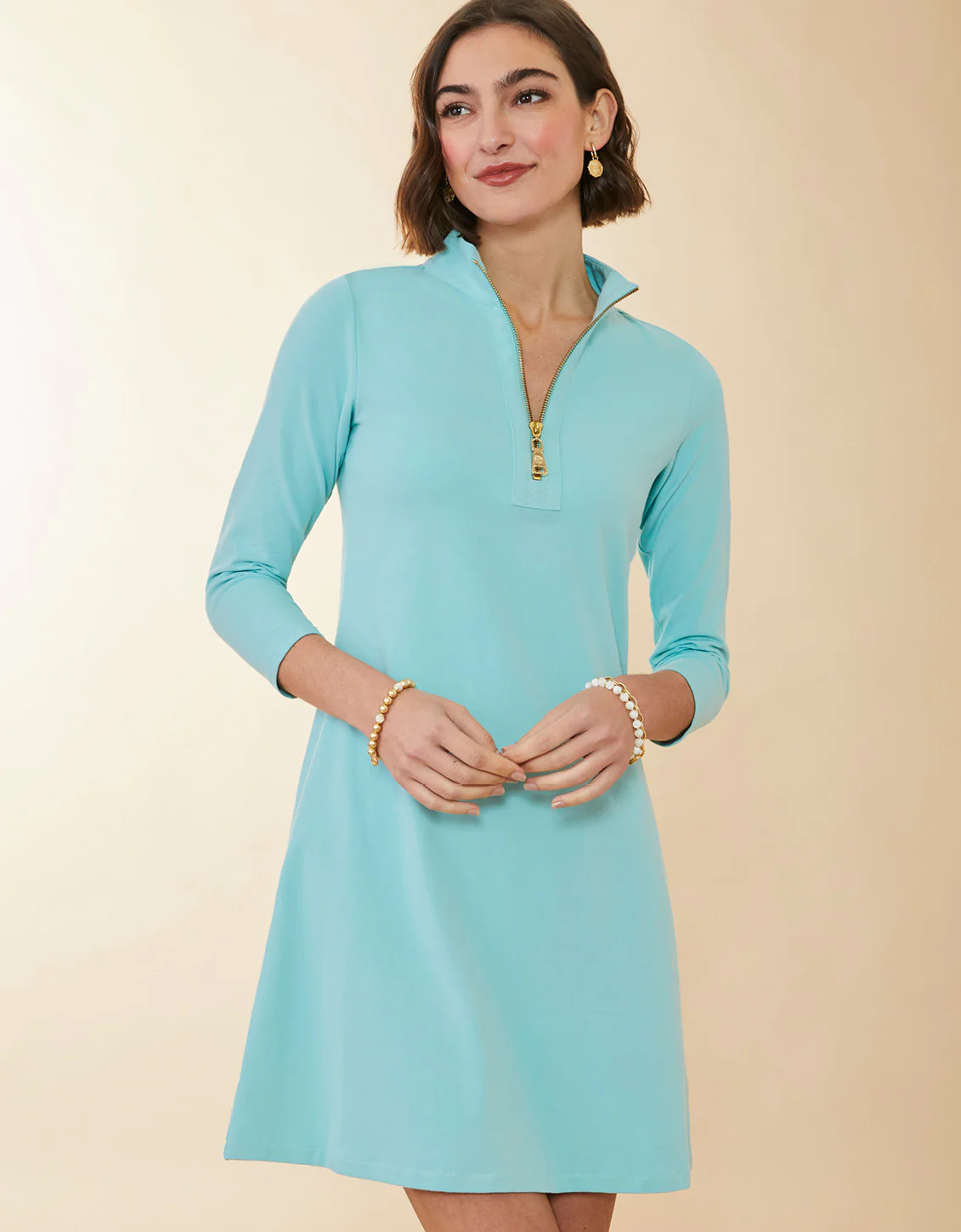 Nora Half-Zip Dress Aqua Haze | Spartina 449