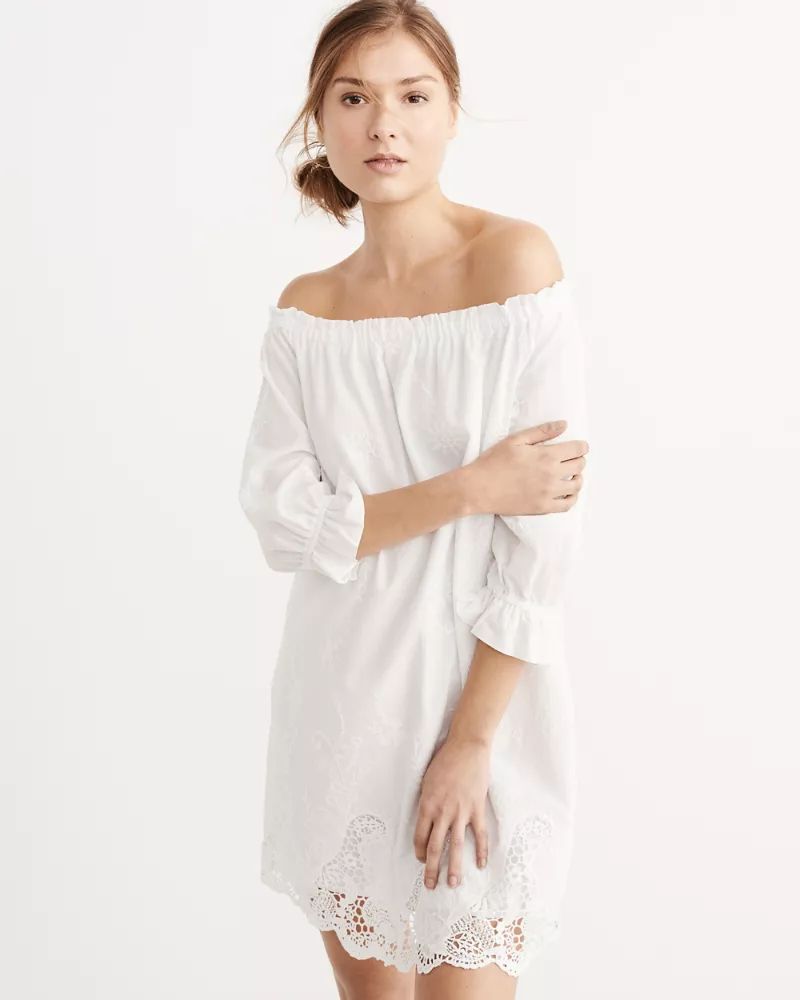 Off-The Shoulder Lace Dress | Abercrombie & Fitch US & UK