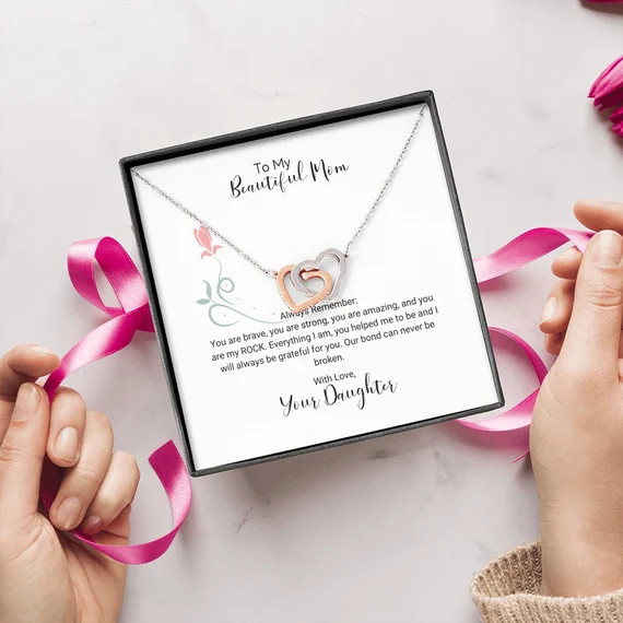 To My Beautiful Mom With Love Your Daughter Interlocking | Etsy | Etsy (US)