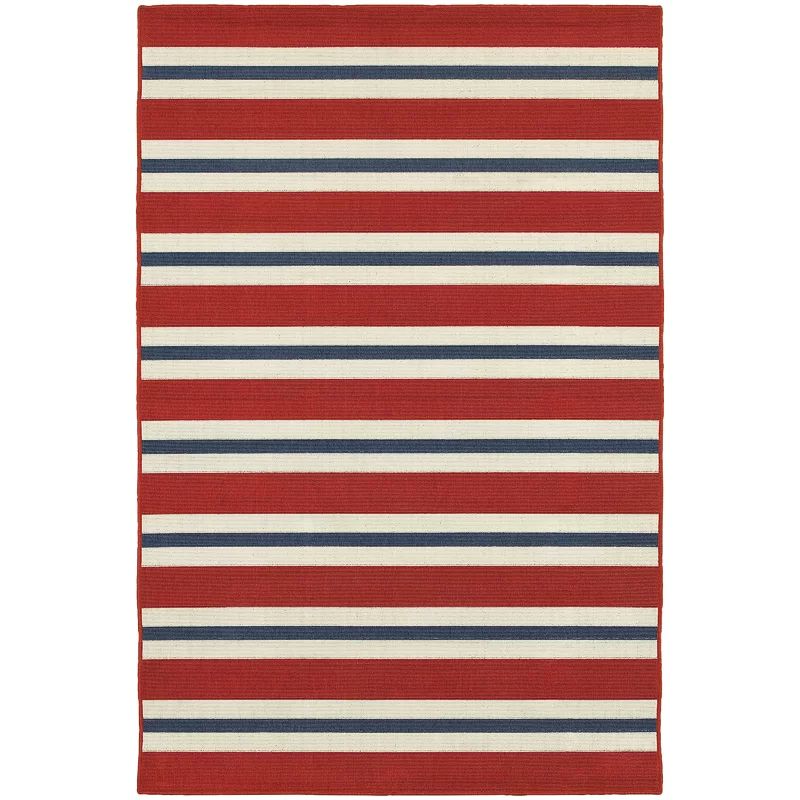 Lundys Striped Red/White Indoor / Outdoor Area Rug | Wayfair North America