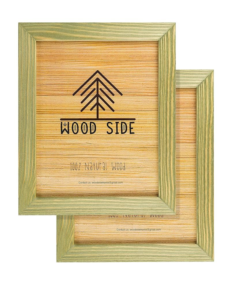 Rustic Wooden Picture Frames 8x10 - Olive Green - Set of 2-100% Natural Eco Solid Wood and High D... | Amazon (US)
