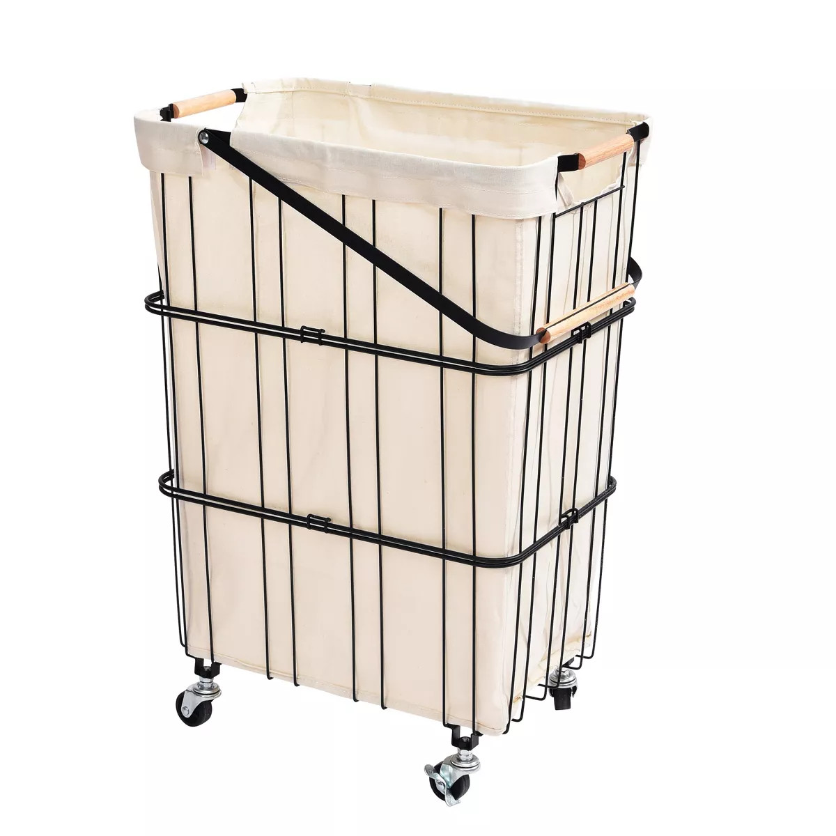 Oceanstar Mobile Rolling Storage Laundry Basket Cart with Handle | Target