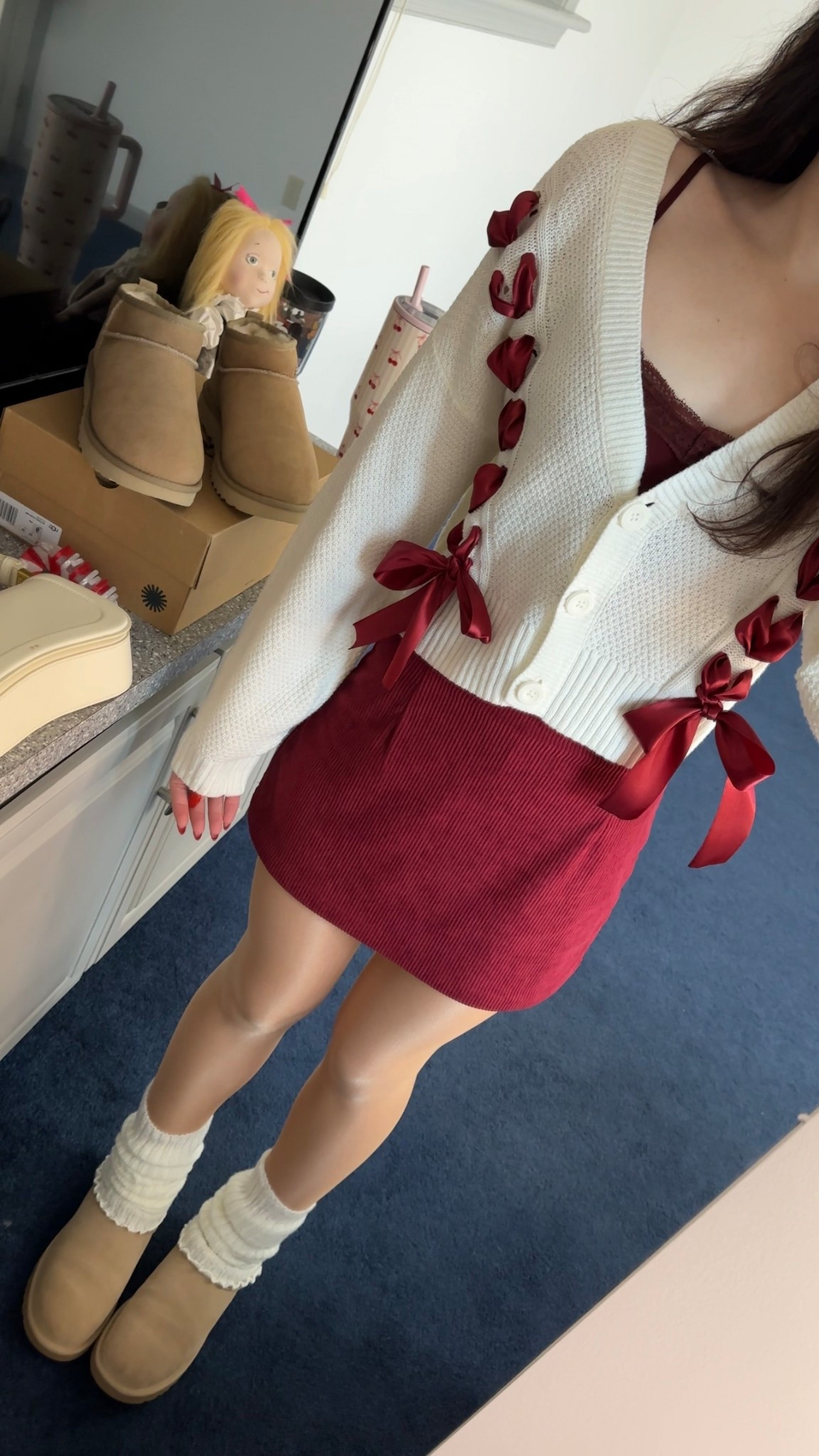 the micro mini uggs won! The Capezio tights are definitely too orange for me though 😭 (I usually wear the danskin ones - both are in “light toast” 💀 but they were in the wash. I ended up going w/ pants instead. Hope everyone had an amazing Christmas if you celebrate! 🎅🏻♥️🫶🏻

#LTKHoliday #LTKootd #LTKgrwm