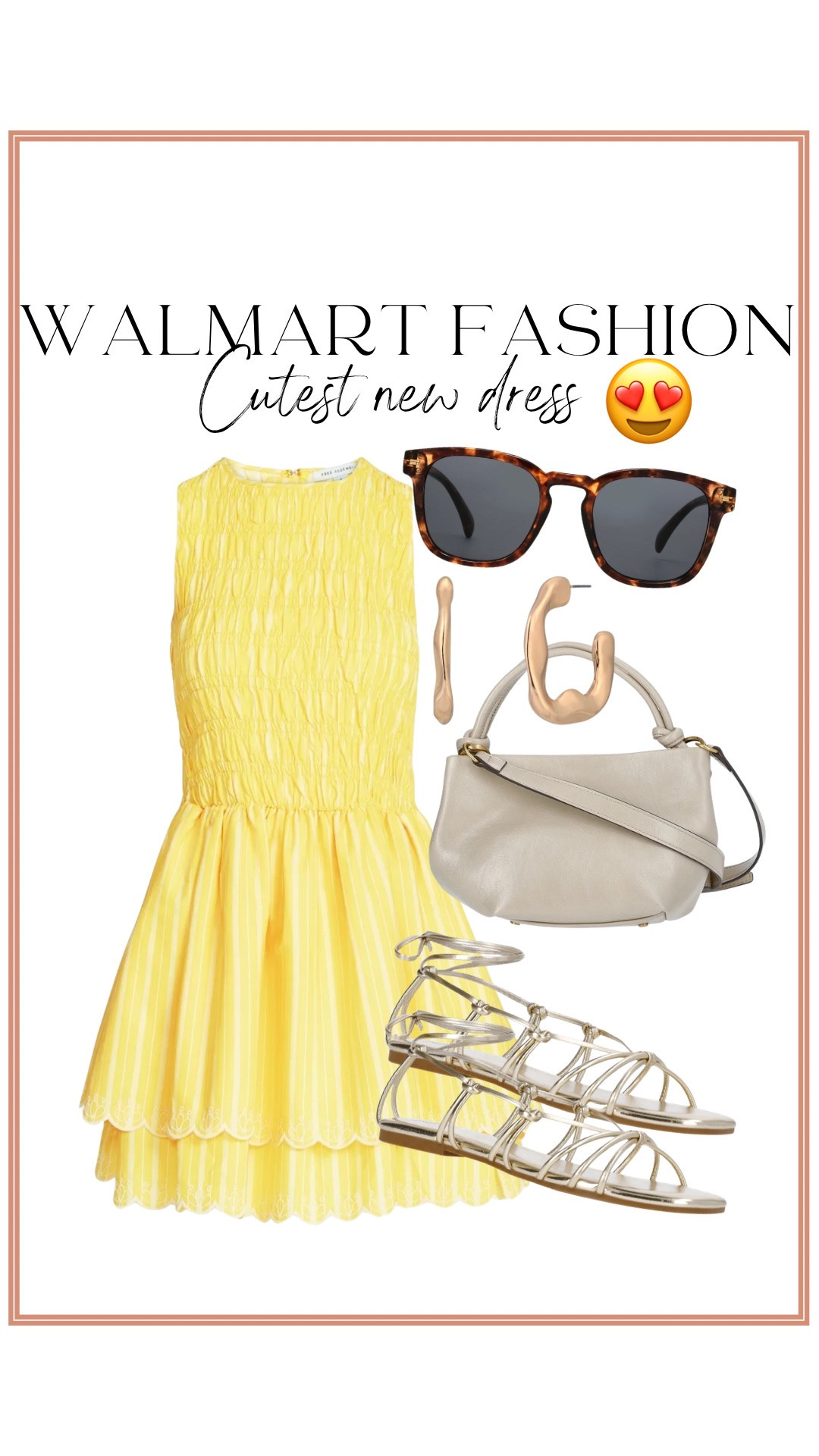 Sunshine in dress form 💛 This brand new Walmart fashion dress is giving designer-inspired details without the designer price. The soft yellow, smocked texture, scalloped hem, and tiered silhouette are SO good. Such a beautiful option for vacations, weddings, brunch, or summer date nights.

Styled it with metallic sandals and neutral accessories for a polished warm-weather look. Walmart has been dropping the prettiest dresses lately and this one feels like a fast seller.

#WalmartFashion #YellowDress #SpringStyle #SummerStyle #WalmartNewArrivals #AffordableFashion #DressInspiration #VacationOutfit #FeminineFashion #ScallopDetail #WalmartFinds #DateNightStyle

#LTKootd #LTKPetite