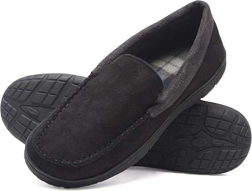 Hanes Men's Moccasin Slipper House Shoe With Indoor Outdoor Memory Foam Sole Fresh Iq Odor Protec... | Amazon (US)