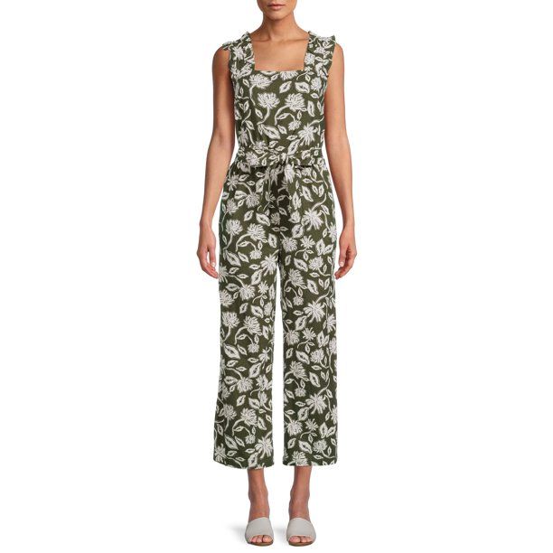 The Get Women's Sleeveless Ruffle Strap Jumpsuit - Walmart.com | Walmart (US)