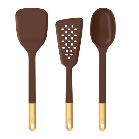 Beautiful 3-Piece Silicone Kitchen Utensil Tool Set, Chocolate by Drew Barrymore | Walmart (US)