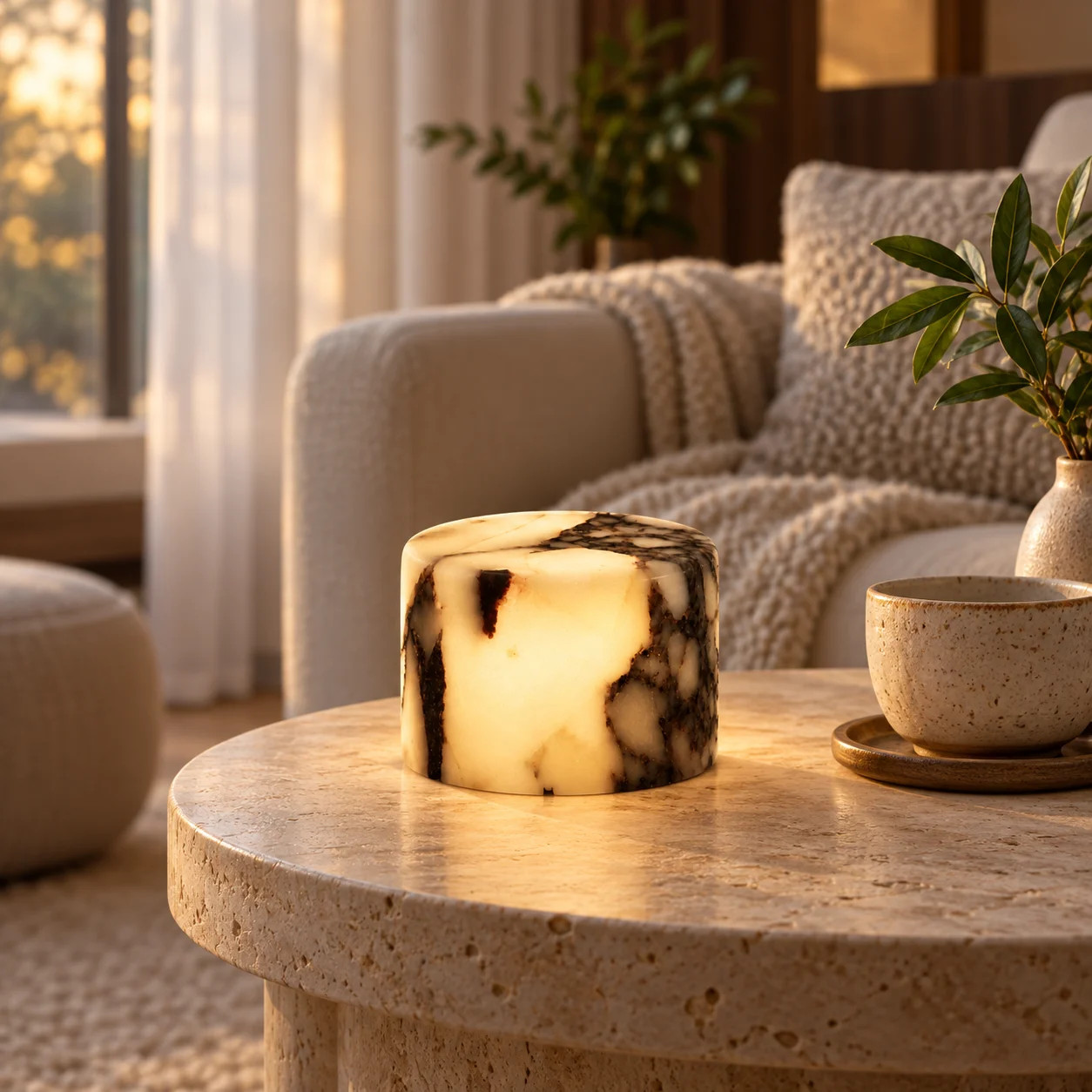 High-End Marble Touch Bedside Lamp with Bluetooth Wireless Charging, Multi-Color Dimmable Ambient Light, Soft LED Night Light for Bedroom Bedside, Desk and Modern Indoor Home Furnishing - Walmart.com | Walmart (US)