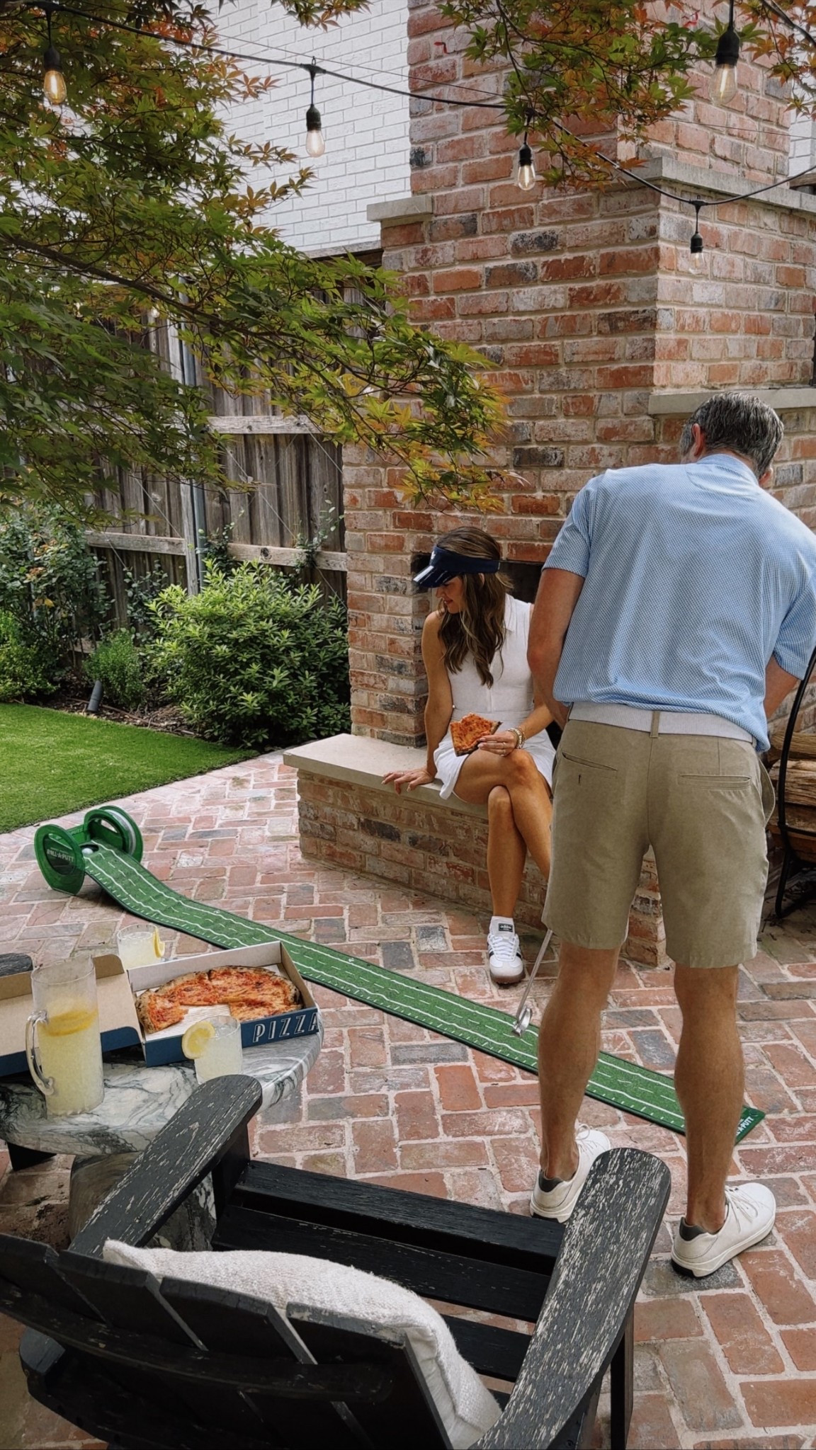 A cute little improvised date night at home. Our looks + this fun putting green are all from @PGATOURSuperstore, which is where I get him so many of his clothes, too. I started shopping more for myself there because they have the cutest pieces! This dress is so flattering & I love that it has shorts underneath (with pockets!). The hat + the cutest color combo sambas make the vibe IMO. We know I am always going to dress the part.



#LTKFamily #LTKHome #LTKStyleTip