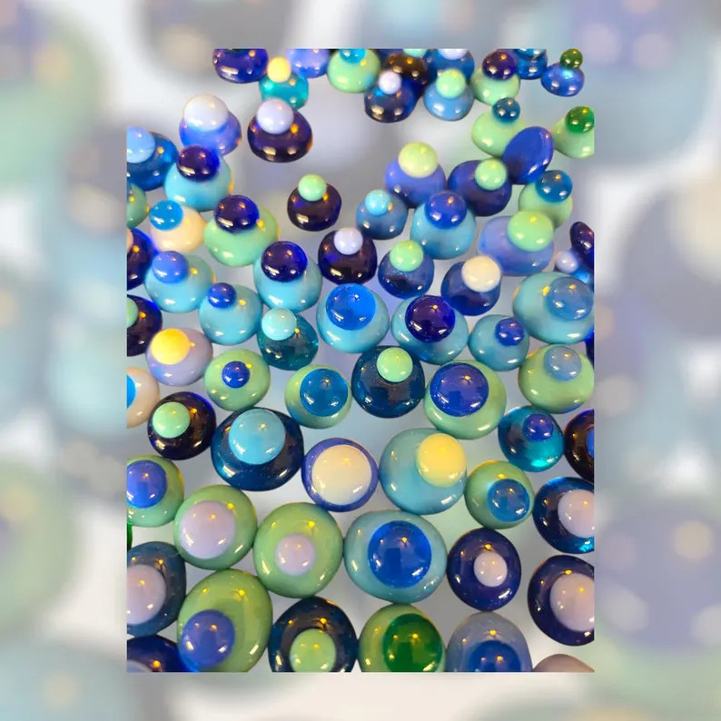 Flower Dots 96 Coe "blues/greens Mix - Etsy | Etsy (US)