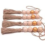 Wooden Bead Garlands 4pcs – Farmhouse Beads for Rustic Home Décor – Bohemian Drawer Knob Decor with  | Amazon (US)