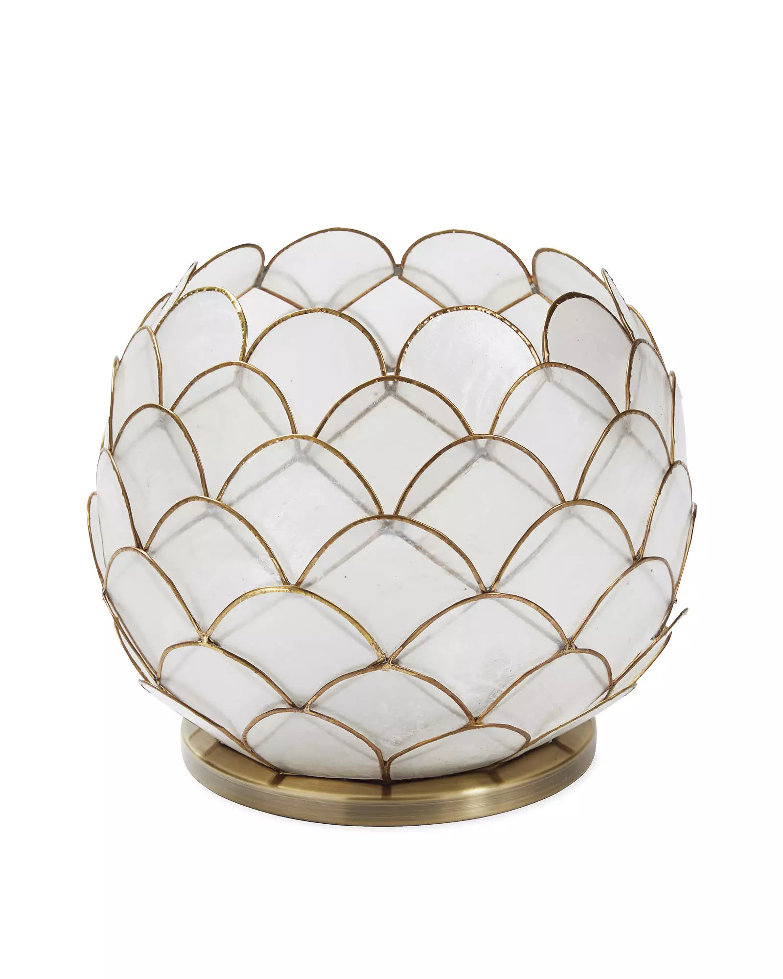 Scalloped Capiz Hurricane - Round | Serena and Lily