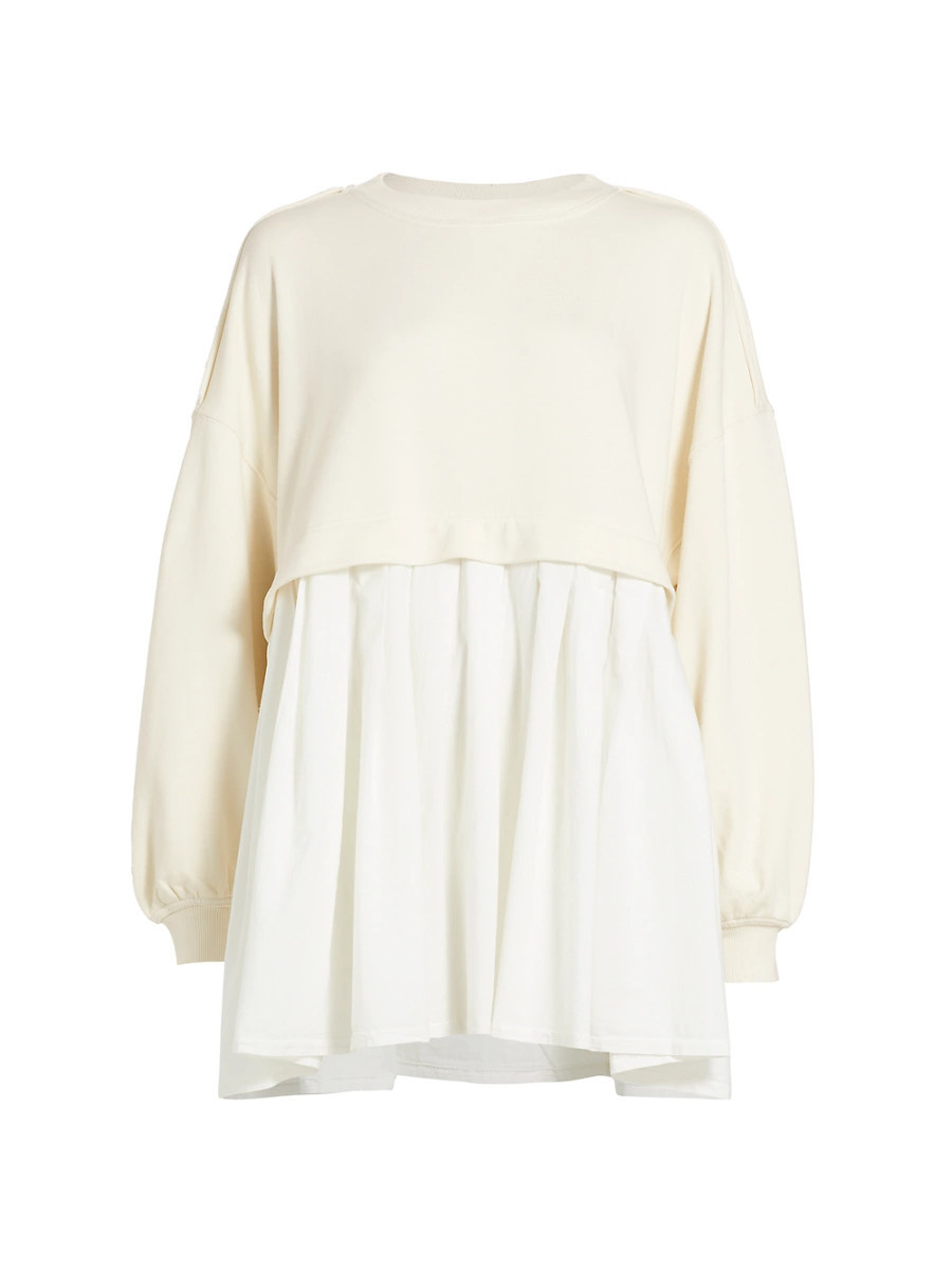 Women's Eleanor Pleated Trapeze Sweatshirt - Grey Combo - Size XL | Saks Fifth Avenue