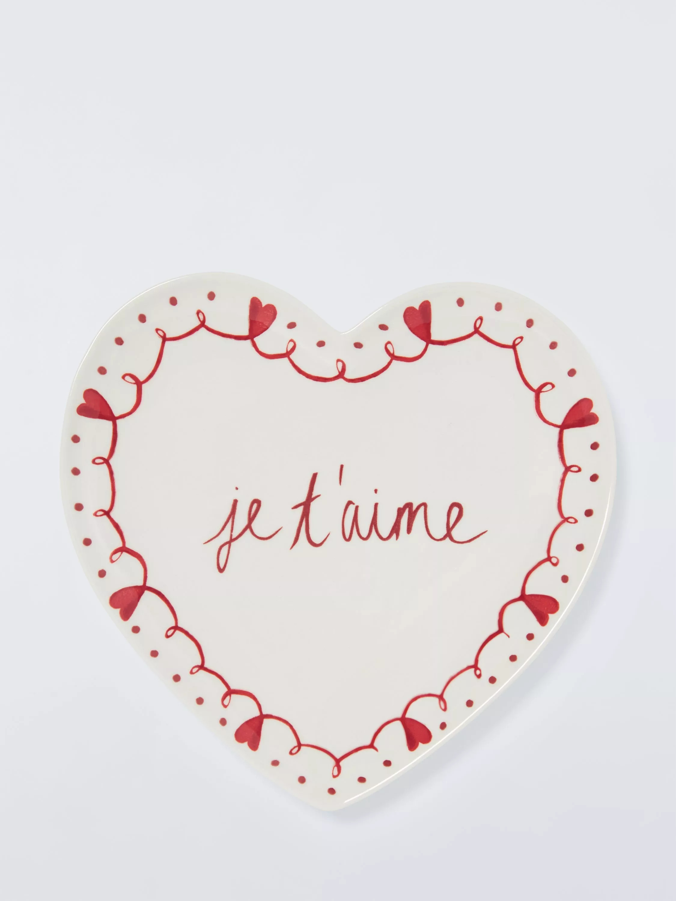 John Lewis Heart Shaped Fine China Side Plate, 22.5cm, Pink | John Lewis (UK)