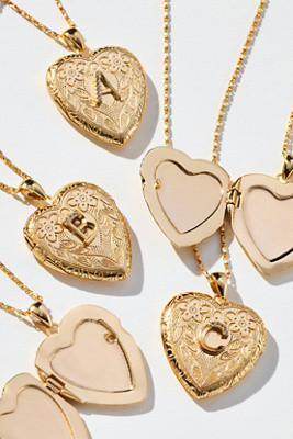 Monogram Heart Locket Necklace | Anthropologie (US)