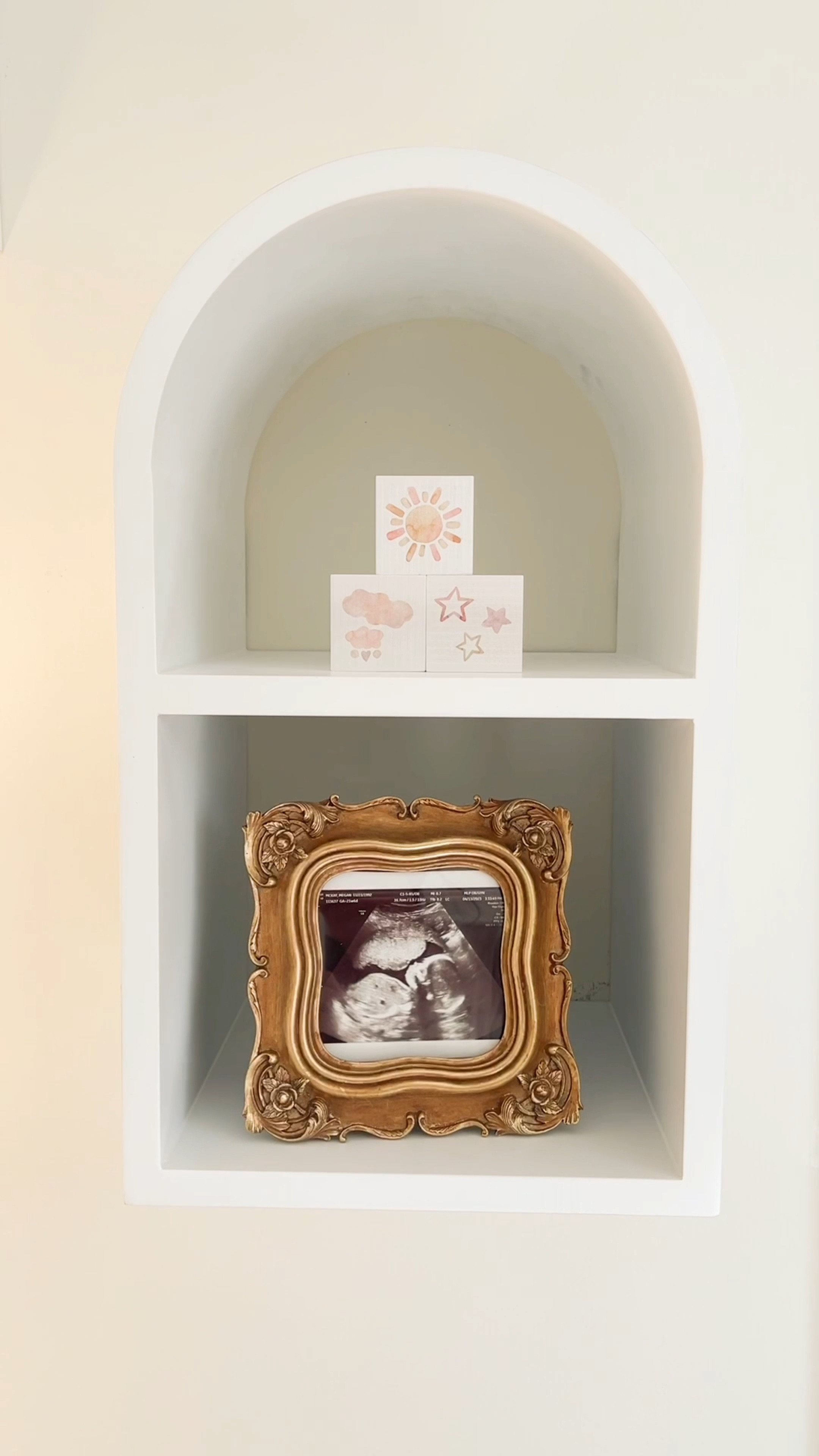 Nursery shelf details. ✨ I found these little blocks on Etsy and they’re so adorable. I also love the ultrasound frame I found on Amazon. 

#LTKkids #LTKbump #LTKbaby