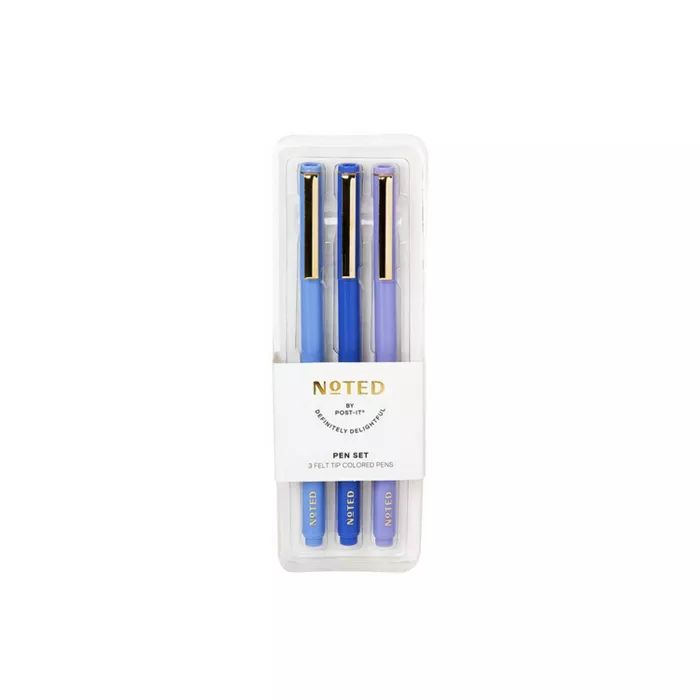 Post-it 3pk Felt Tip Pens - Blue | Target