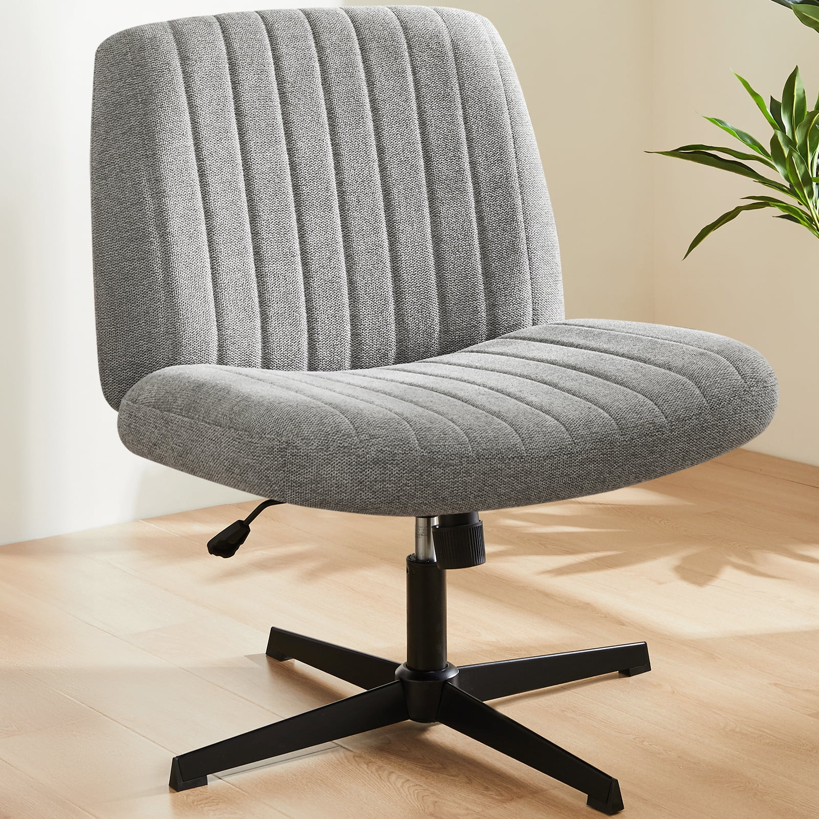 Office Chair Armless Criss Cross Legged Chair No Wheels, Comfy Home Office Desk Chairs, Adjustabl... | Walmart (US)