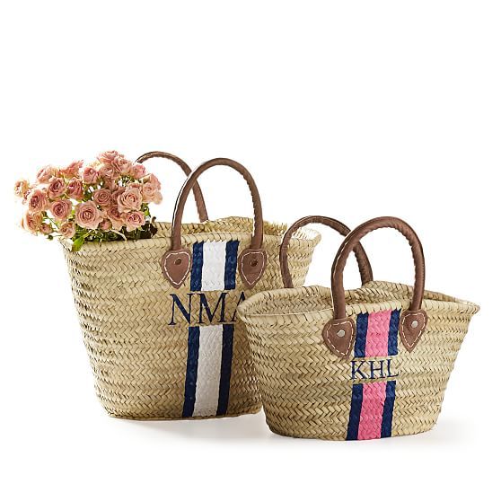 Hand-Painted Straw Beach Bag | Mark and Graham