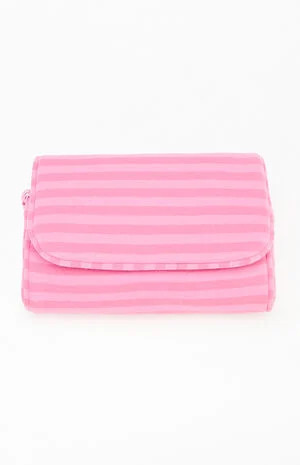 John Galt Pink Striped Makeup Bag | PacSun