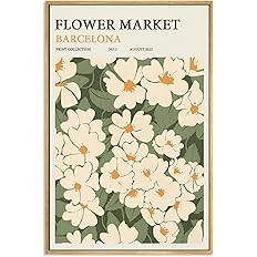 Zzuyi Flower Market Print Decor Green And White Fresh Art Print Canvas Print for Living Room, Bed... | Amazon (US)