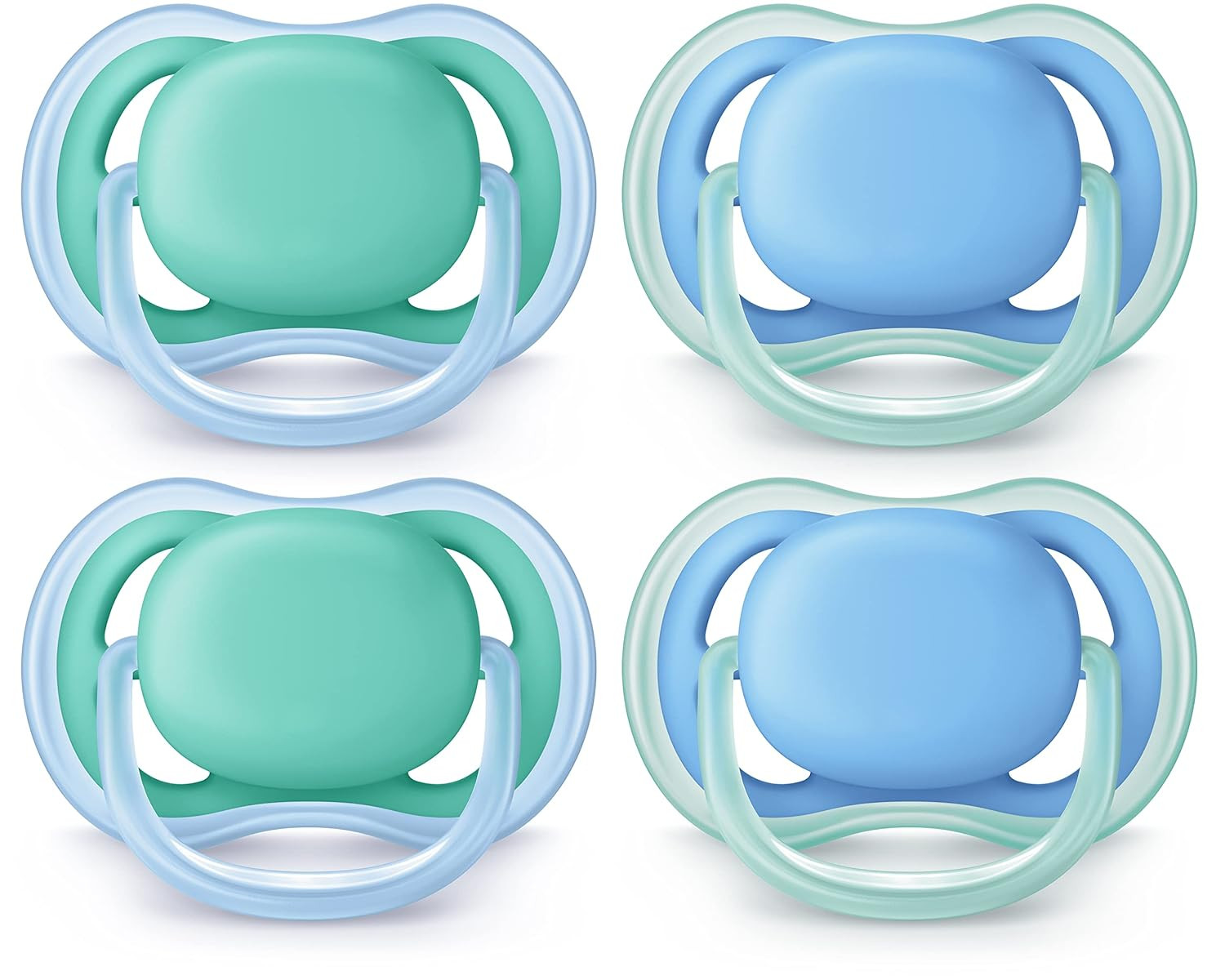 Philips AVENT Ultra Air Pacifier 6-18 Months, Blue/Green, 4 Pack, SCF244/42 | Amazon (US)
