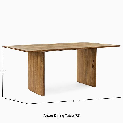 Anton Solid Wood Dining Table (72", 86", 120") | West Elm (US)