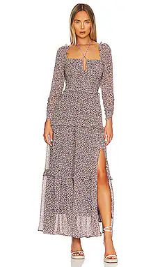 ASTR the Label Lovestruck Midi Dress in Brown Purple Multi from Revolve.com | Revolve Clothing (Global)