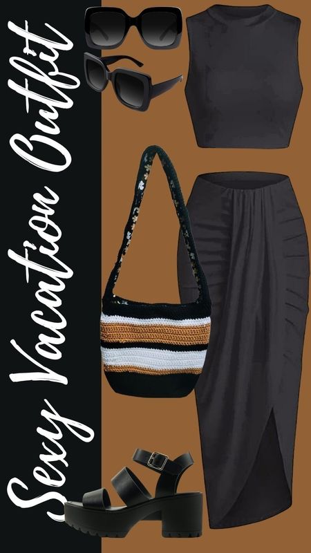 Sexy vacation outfit all from Amazon and what I love about this look is how simple and fun it is. Great for all the lovers of black outfits #blackoutfit #summeroufit #vacationoutfit #summertote #womensfashion

#LTKSeasonal #LTKshoecrush #LTKitbag