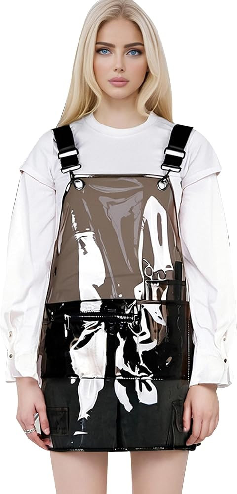 Updated Hair Stylist Apron,Preventing Hair Pockets- Waterproof Transparent Salon Apron,Multi-pock... | Amazon (US)