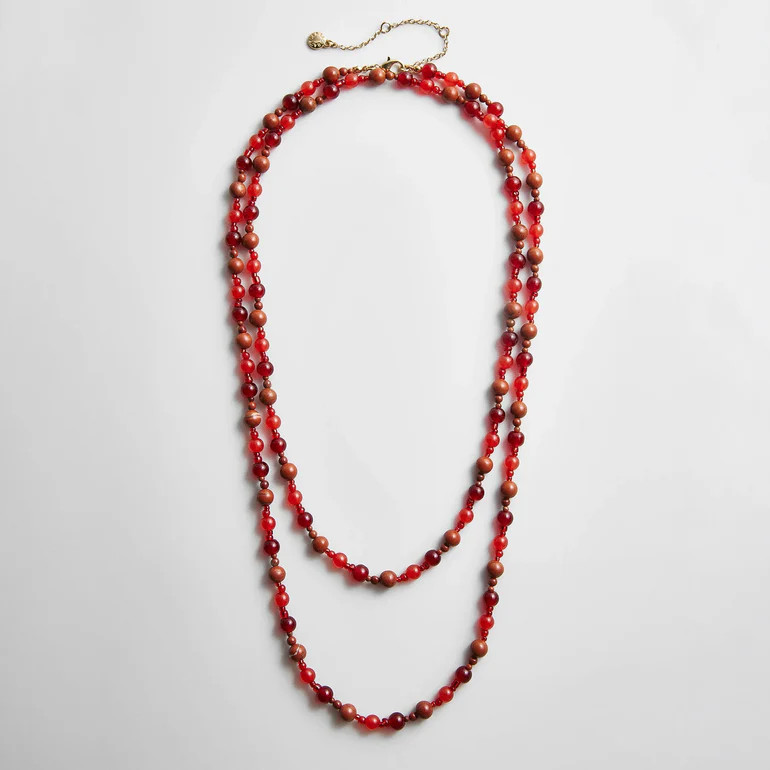 Charlotte Beaded Necklace - Red Jasper | BaubleBar