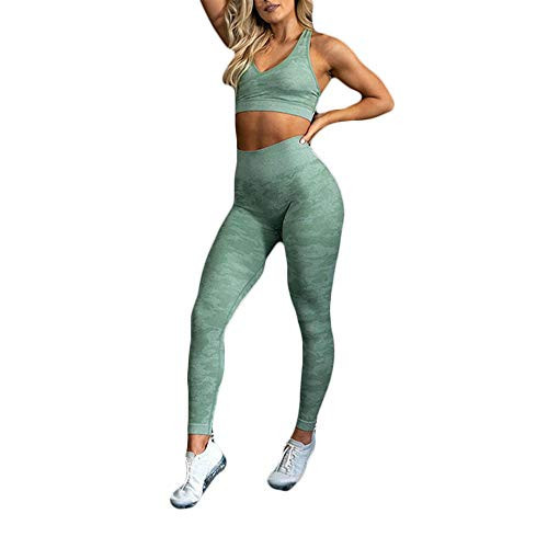 Women Workout Sets 2 Pieces Suits High Waisted Yoga Leggings with Stretch Sports Bra Gym Tracksui... | Amazon (US)