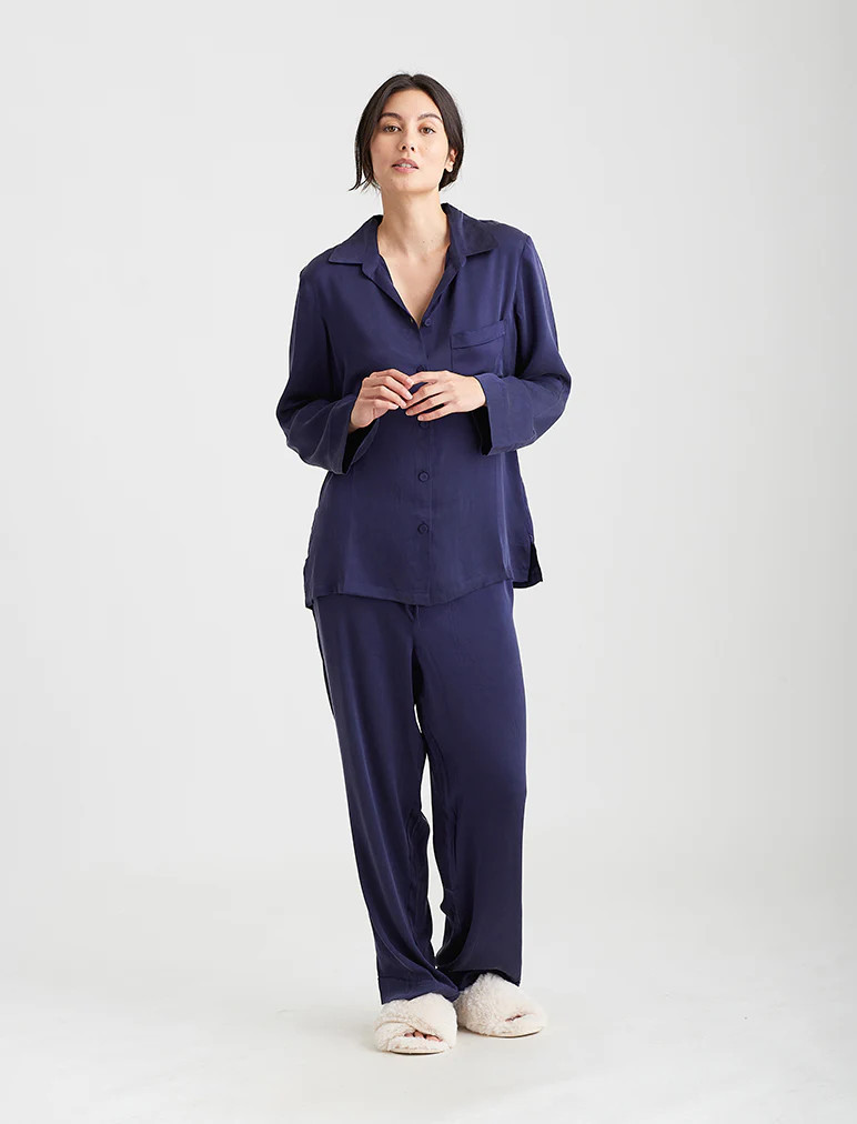 Audrey Pure Silk Full Length PJ | Papinelle Sleepwear US