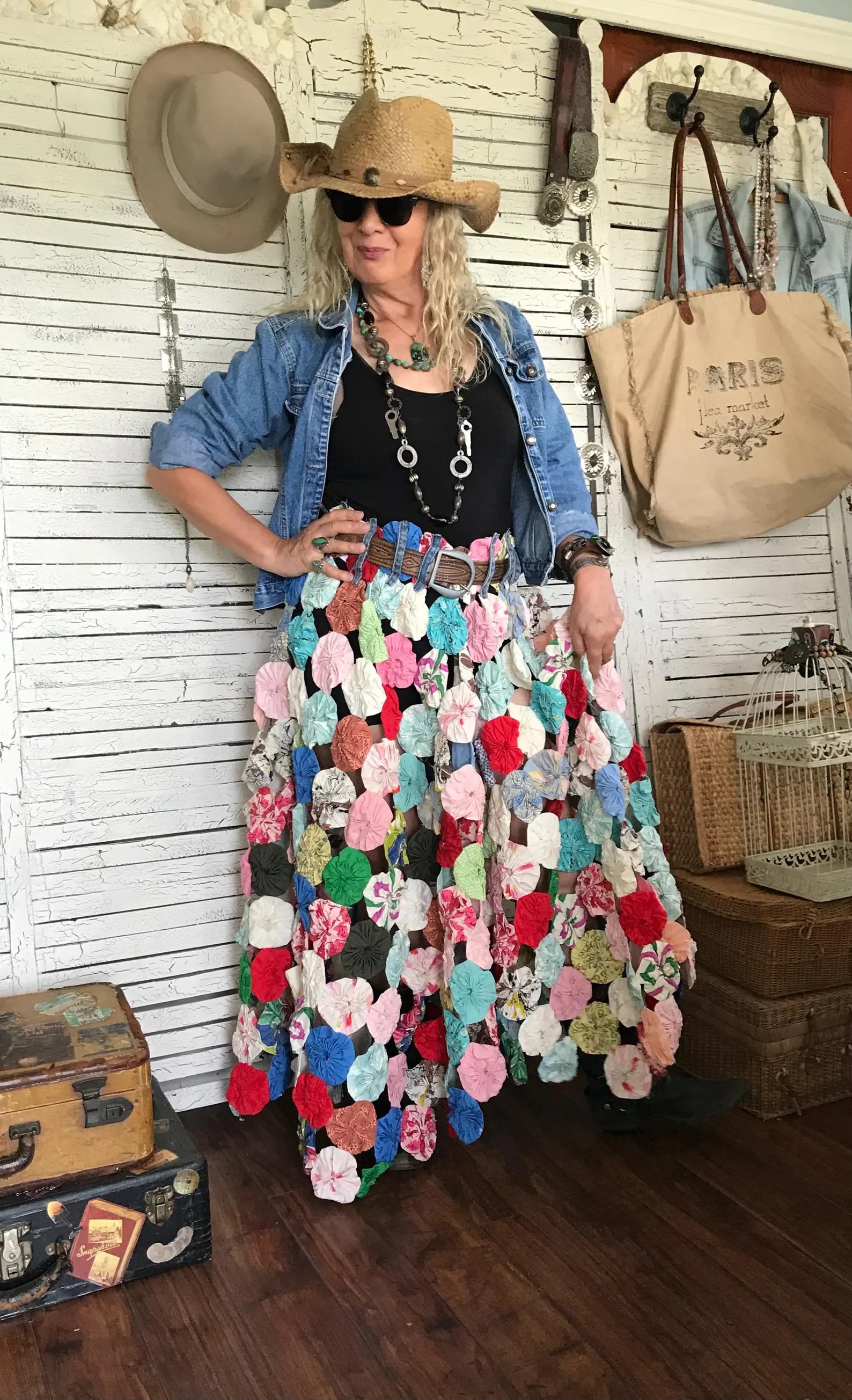 En Vogue Vintage Quilt Skirt, M/L/XL, Yo-yo Quilt Skirt, Maxi Skirt, Avant Garde to Boho Cowgirl,... | Etsy (US)