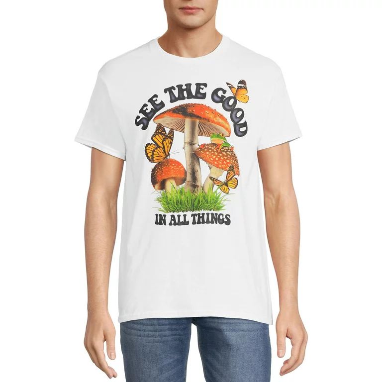See the Good in All Things Mushroom Men's Graphic Tee with Short Sleeves, Sizes S-3XL - Walmart.c... | Walmart (US)