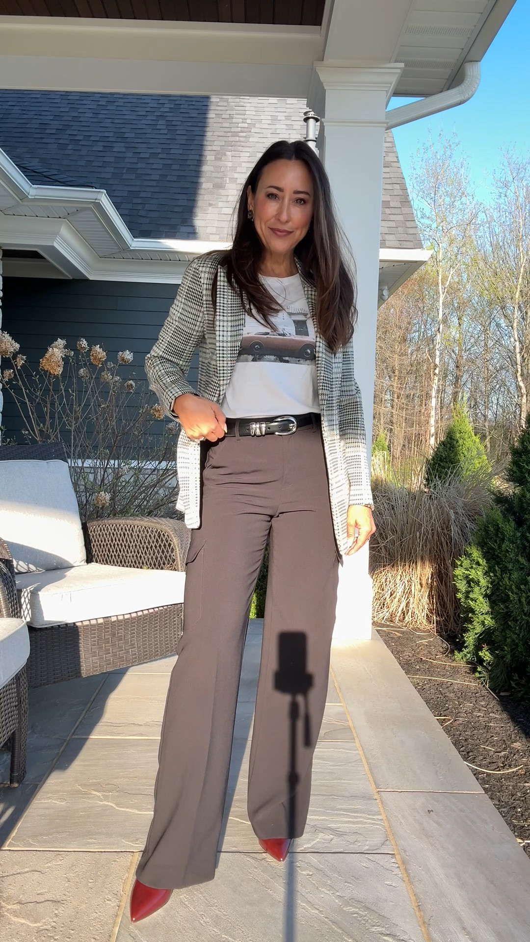Today’s outfit of the day.  I love wearing a T-shirt with a blazer, especially one that has a little bit of a design on it since there was some red in my T-shirt I decided to throw on my beautiful burgundy boots. 

Elevated casual
Workwear
Business casual

#LTKfitnessgoals #LTKootd #LTKmorningroutine