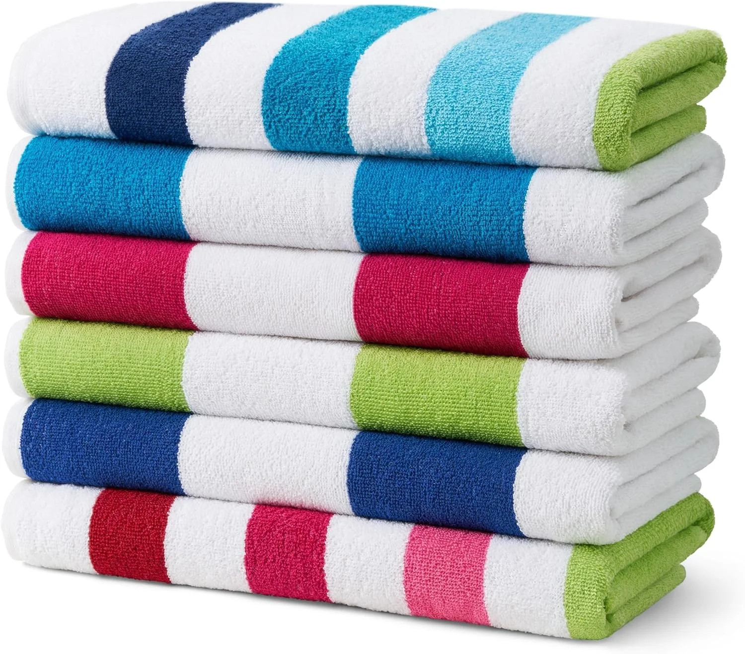 Kaufman - Cabana Stripe Beach & Pool Towel 30in X 60in - Large Cotton Terry Beach Towel - Soft & ... | Walmart (US)