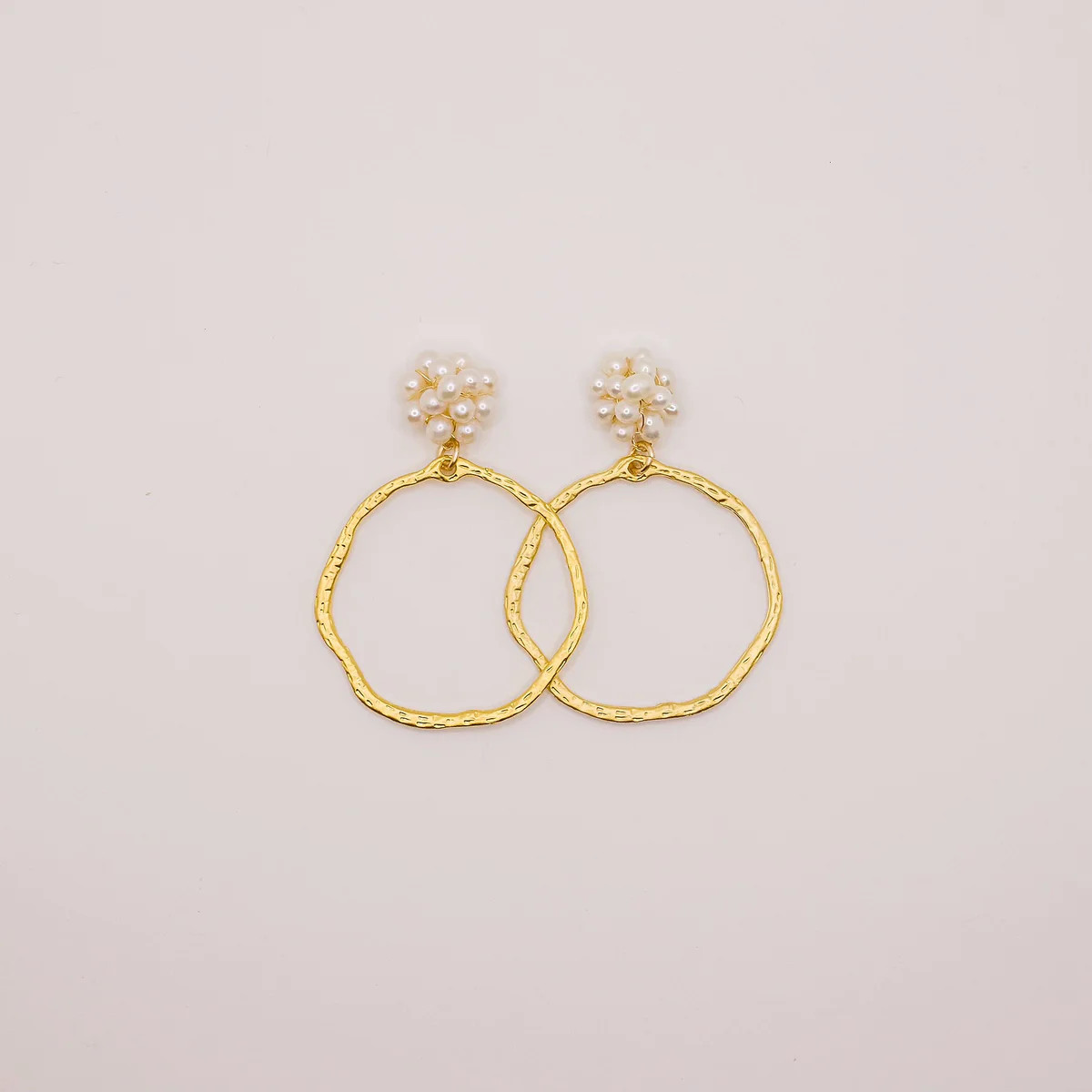 Petite Pearl Flower + Gold Hoop | Vivian Drew