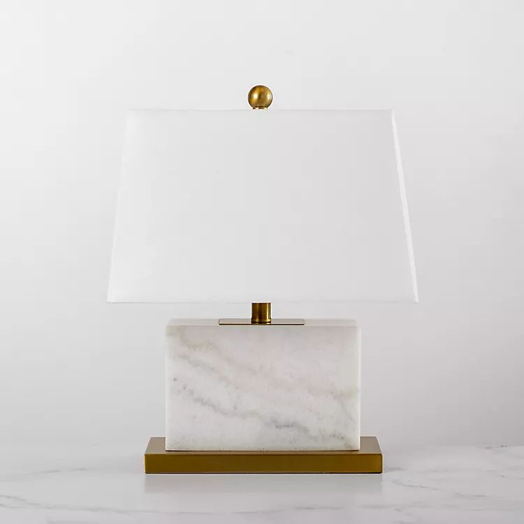 Luna White Marble Table Lamp | Kirkland's Home
