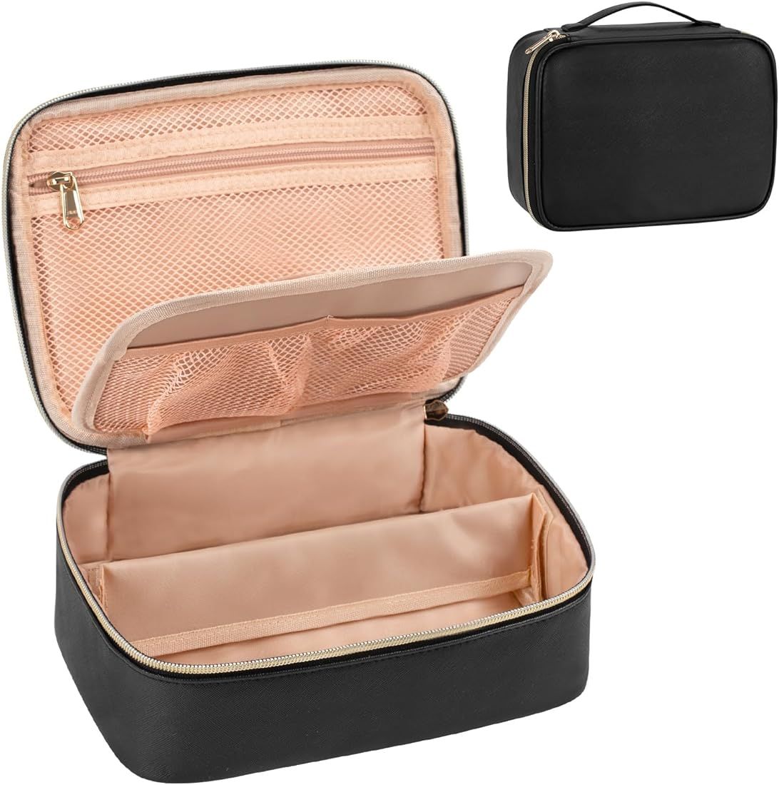 OCHEAL Travel Makeup Bag, Potable Large Cosmetic Bag Cute Makeup Case Organizer Toiletry Cosmetic... | Amazon (US)