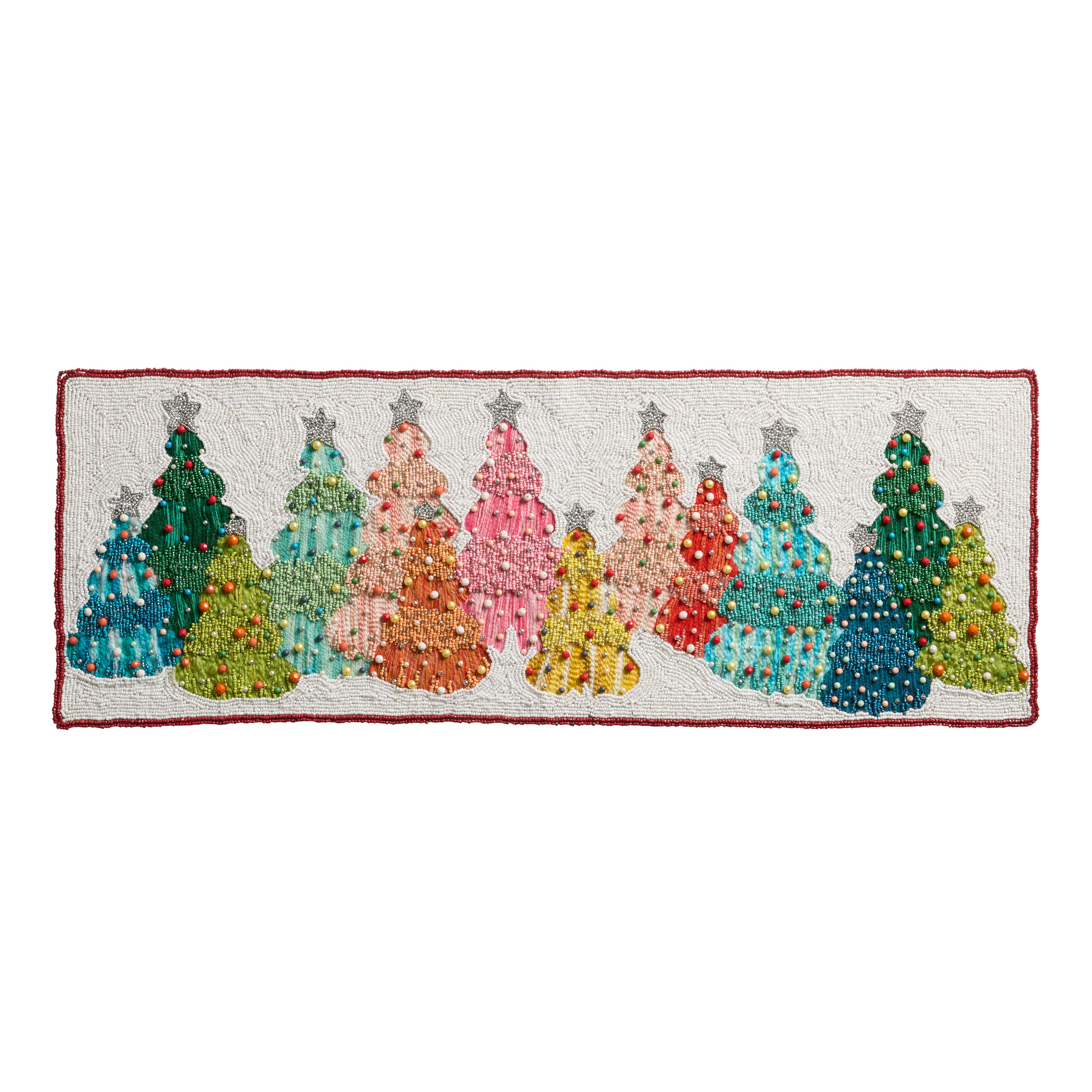 Rainbow Tree Embroidered Beaded Table Runner | World Market