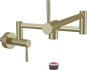 Matte Gold Pot Filler, Pot Filler Faucet Wall Mount, Brass Folding Stretchable with Double Joint ... | Amazon (US)