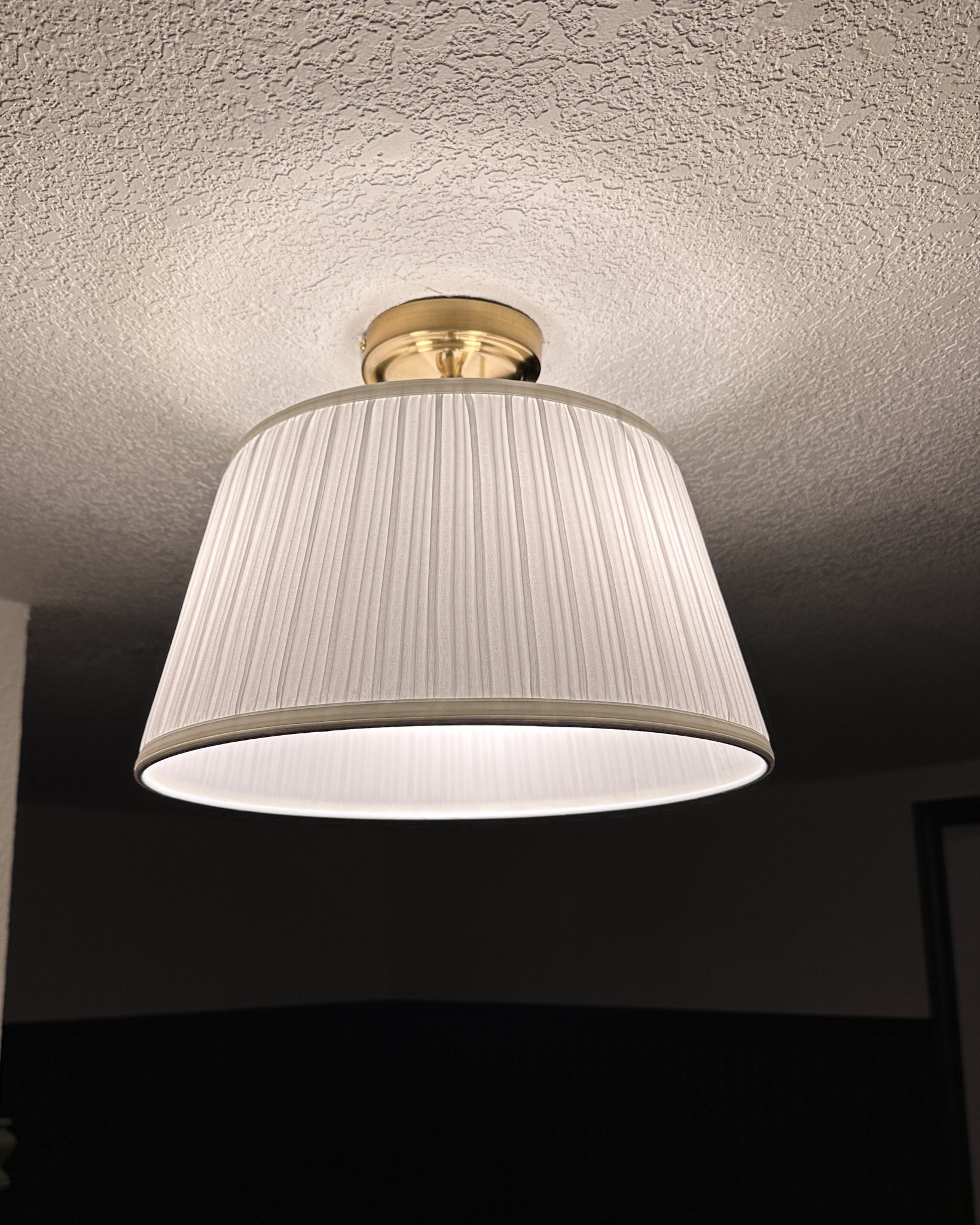The cutest little flushmount pendant! I love the pleated shade and gold detail. $89 from Amazon 

#LTKHome