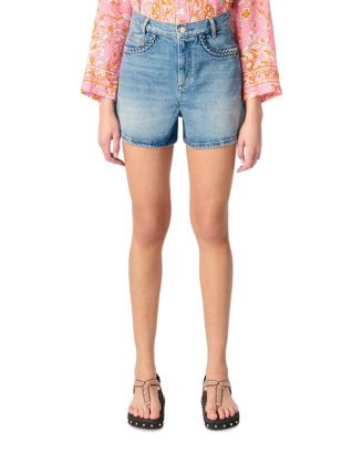 Denim Shorts with Braided Trim in Blue | Bloomingdale's (US)