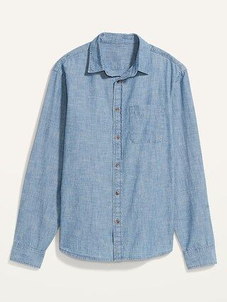 Regular-Fit Chambray Everyday Non-Stretch Shirt for Men | Old Navy (US)