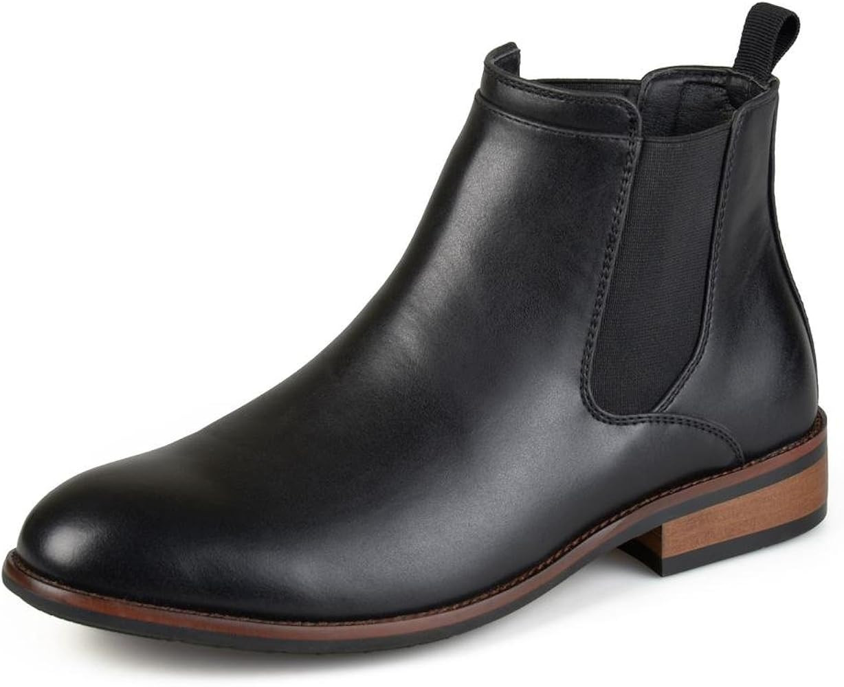 Vance Co. Mens Medium and Wide Width Landon Boot with Mahogany Faux Woodgrain and Block Heel | Amazon (US)